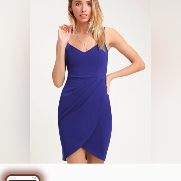 Elegant Blue Spaghetti Strap Dress - Picture 5 of 5
